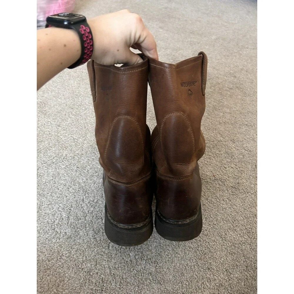 WOLVERINE Men's Wellington Sz 11EW Brown Leather DD Work‎ Steel Toe Boot W04707